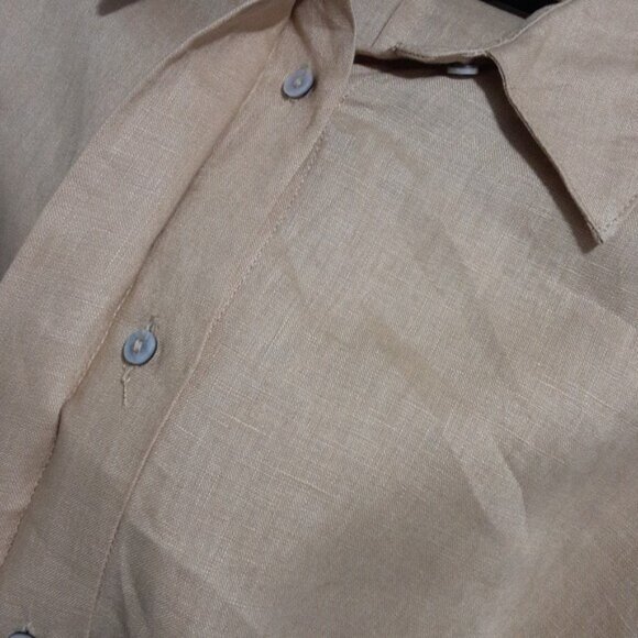 Vintage The primary linen maxi dress khakis button down women 10 vacation casual - Picture 7 of 11